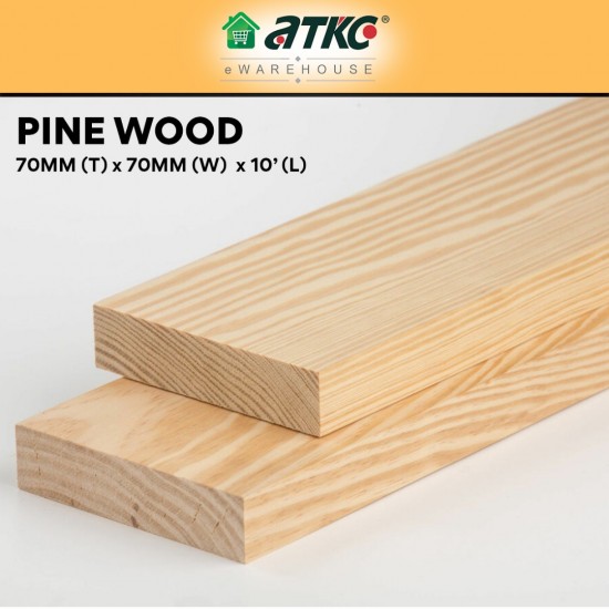 Home Store Pine Wood Timber Smooth Planed Surfaced Four Sides (S4S) 70MM (T) x 70MM (W) x 3000MM (L) Home Store Pine Wood Timber Smooth Planed Surfaced Four Sides (S4S) 70MM (T) x 70MM (W) x 3000MM (L)