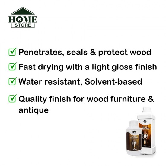 Home Store Boiled Linseed Oil Seals & Protects Wood 500ML/1L