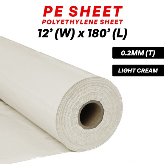 Polyethylene Membrane Plastic Sheet 0.20MM (T) x 12' (W) x 180' (L) (~25KG)