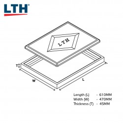 LTH MC1824 Manhole Concrete Cover 610MM (L) x 470MM (W) x 45MM (T) LTH MC1824 Manhole Concrete Cover 610MM (L) x 470MM (W) x 45MM (T)