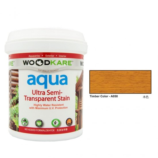 Wood-Kare Aqua Ultra Semi-Transparent Stain Highly Water Resistant with Maximum UV Protection 1L