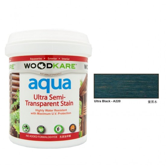Wood-Kare Aqua Ultra Semi-Transparent Stain Highly Water Resistant with Maximum UV Protection 1L