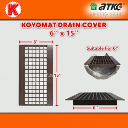 Koyomat 6'' x 15'' Heavy Duty Drain Cover Brown Penutup Longkang