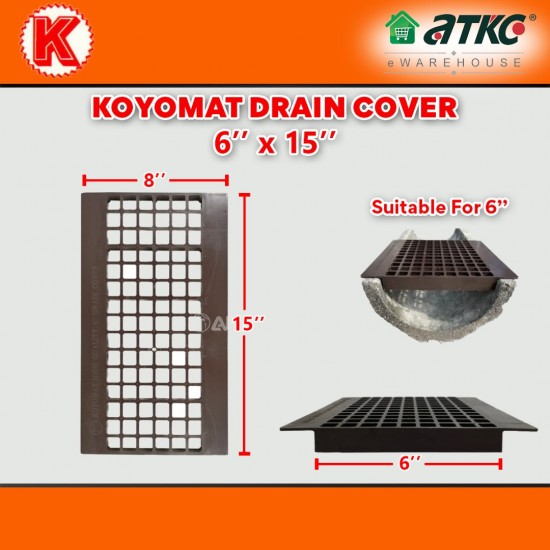 Koyomat 6'' x 15'' Heavy Duty Drain Cover Brown Penutup Longkang Koyomat 6'' x 15'' Heavy Duty Drain Cover Brown Penutup Longkang