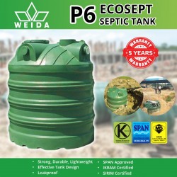 Weida P6 Ecosept Vertical PE Septic Tank 1420MM (DIA) x 1660MM (H) 2000L