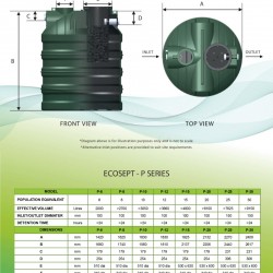 Weida P6 Ecosept Vertical PE Septic Tank 1420MM (DIA) x 1660MM (H) 2000L