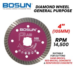 Bosun F3AB Diamond Wheel General Purpose 4" 105MM (D) x 2MM (T) x 20MM (AS)