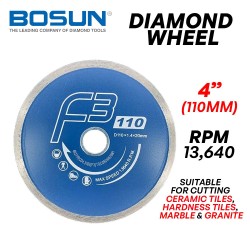Bosun FN03S (6027) Diamond Wheel 4" 110MM (D) x 1.4MM (T) x 20MM (AS)