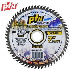 PTN W7-60 Premium Quality Wood Cutting Blade 7"/180MM (D) x 26MM (BD) x 60 Teeth 