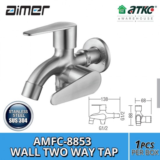 Aimer AMFC-8853 Stainless Steel Wall Two Way Tap Aimer AMFC-8853 Stainless Steel Wall Two Way Tap