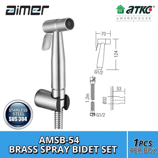 Aimer AMSB-54 Stainless Steel Brass Spray Bidet Set