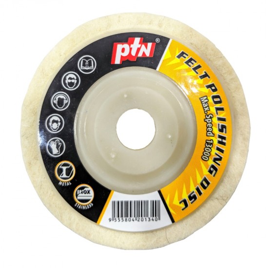PTN Felt Polishing Disc 4" 100MM (D) x 13MM (T) x 16MM (BD) 