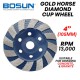 Bosun Gold Horse CNS04 Blue Diamond Cup Wheel 4" 105MM (D) x 6MM (T) x 16MM (BD) Bosun Gold Horse CNS04 Blue Diamond Cup Wheel 4" 105MM (D) x 6MM (T) x 16MM (BD)