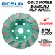 Bosun Gold Horse CNS04 Green Diamond Cup Wheel 4" 105MM (D) x 6MM (T) x 16MM (BD) Bosun Gold Horse CNS04 Green Diamond Cup Wheel 4" 105MM (D) x 6MM (T) x 16MM (BD)