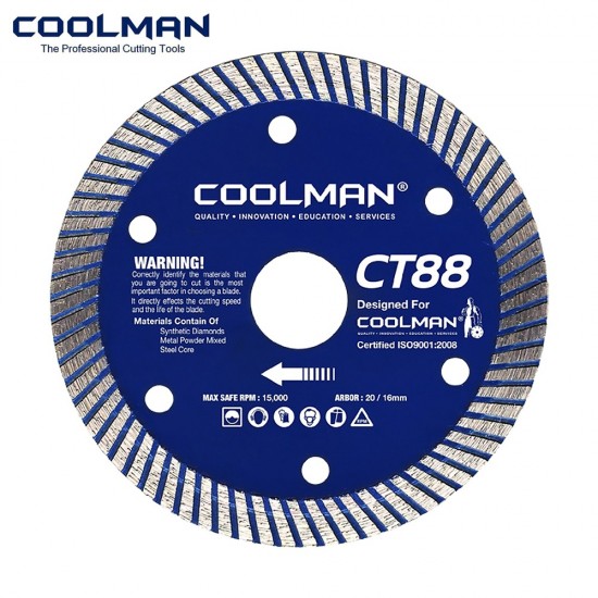 Coolman CT88 8061 Thin Turbo Rim Blade Cutting Disc 4" 105MM (DIA) x 1.4MM (T) x 20MM (BD)