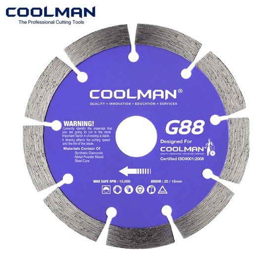 Coolman G88 Dry Segmented Blade Cutting Disc 4" 110MM (DIA) x 10MM (T) x 20MM (BD)