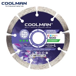 Coolman Ceria 500 Dry Segmented Blade Cutting Disc 4" 110MM (DIA) x 8MM (T) x 20MM (BD) Coolman Ceria 500 Dry Segmented Blade Cutting Disc 4" 110MM (DIA) x 8MM (T) x 20MM (BD)