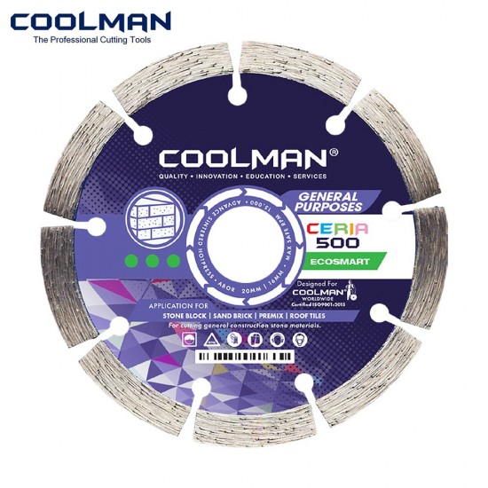 Coolman Ceria 500 Dry Segmented Blade Cutting Disc 4" 110MM (DIA) x 8MM (T) x 20MM (BD)