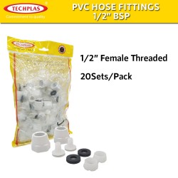 Techplas PVC Hose Fittings 1/2" BSP for Reinforced Hose (20SETS/PKT)