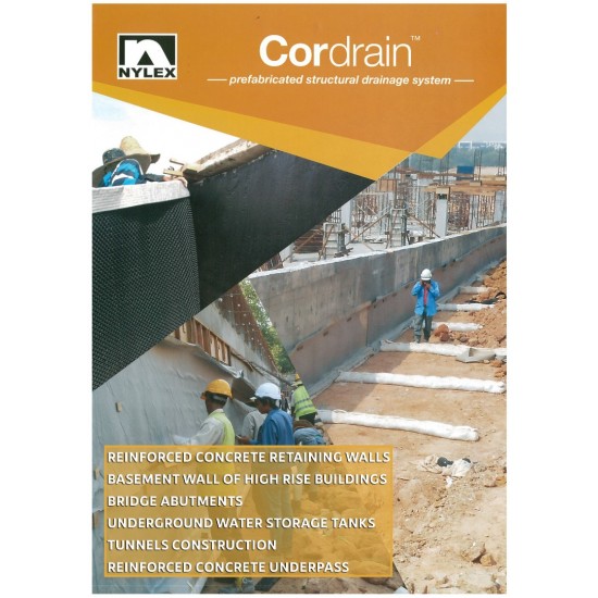 Nylex Cordrain Prefabricated Structural Drainage System 1000MM (W) x 20MM (T) x 25M (L) Nylex Cordrain Prefabricated Structural Drainage System 1000MM (W) x 20MM (T) x 25M (L)