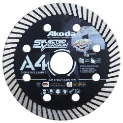 Akoda AS04-T105B (A4) Diamond Blade Turbo Cutting Disc 4" 105MM (D) x 2.0MM (T) x 20MM (BD) Super Hard Concrete Sharp