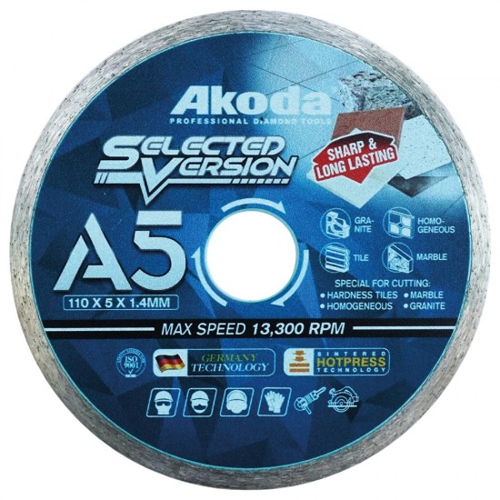 Akoda AS04-C110LG (A5) Diamond Blade Cutting Disc 4" 110MM (D) x 1.4MM (T) x 20MM (BD) Hard Tile Sharp