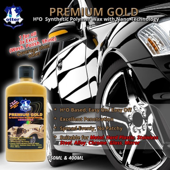 Otter Premium Gold H²O Synthetic Polymer Wax with Nano Technology 450ML