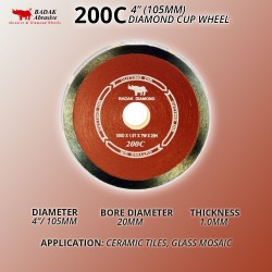Badak 200C Diamond Cutting Wheel 4" 105MM (D) x 1.0 (T) x 20MM (BD)