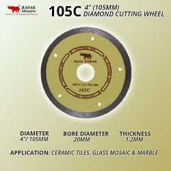 Badak 105C Diamond Cutting Wheel 4" 105MM (D) x 1.2 (T) x 20MM (BD)