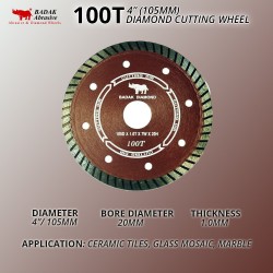 Badak 100T Diamond Cutting Wheel 4" 105MM (D) x 1.0 (T) x 20MM (BD)