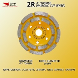 Badak 2R Diamond Cup Wheel 4" 100MM (D) x 16MM (BD)