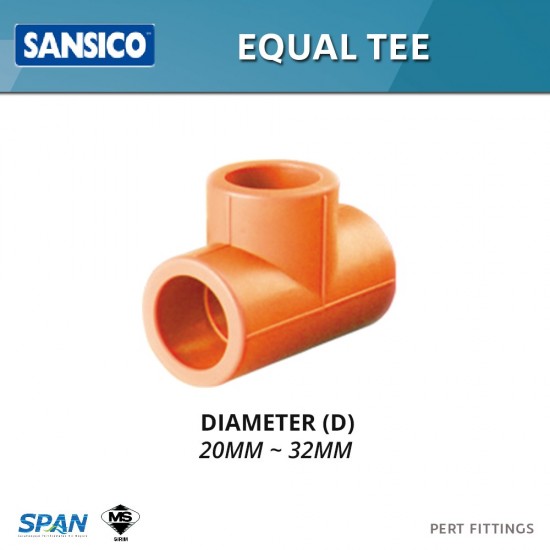Sansico Fittings PET25 Equal Tee 25MM (D)