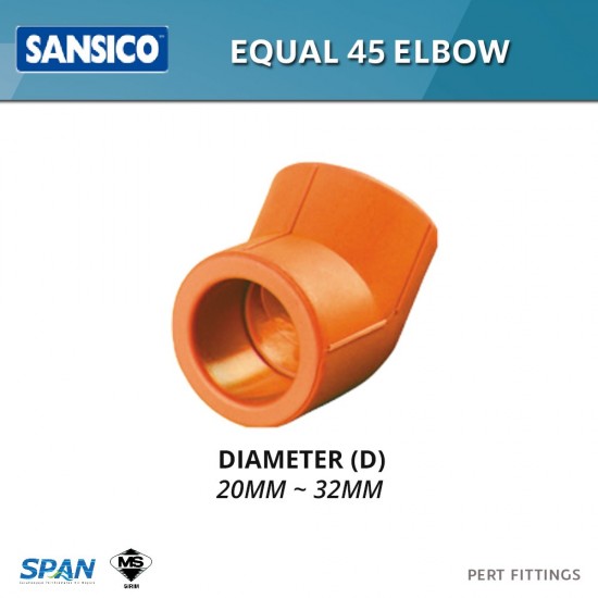 Sansico Fittings P45EE20 Equal 45 Elbow 20MM (D)