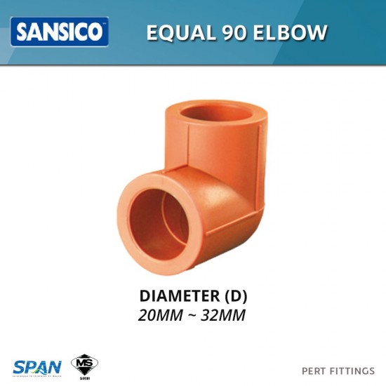Sansico Fittings P90EE20 Equal 90 Elbow 20MM (D)