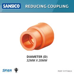 Sansico Fittings PRC32.20 Reducing Coupling 32MM x 20MM