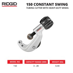 Ridgid 150 Constant Swing Tubing Cutter with Heavy-Duty-Wheel