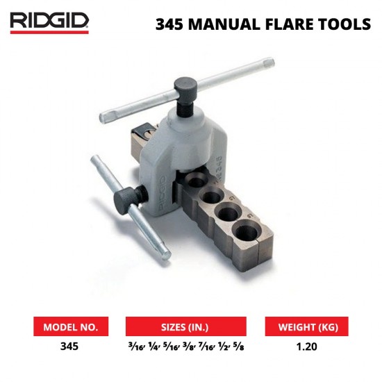 Ridgid 345 45 Degree Manual Flare Tools 
