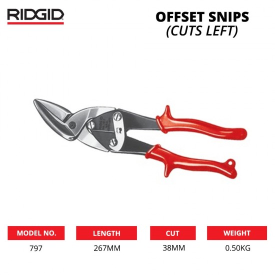 Ridgid 797 Offset Snips (Cuts Left) Ridgid 797 Offset Snips (Cuts Left)
