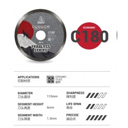 Uniwolf C180 Premium Diamond Blade Ceramic Tiles Supreme Blade Cutting Disc 4"/110MM