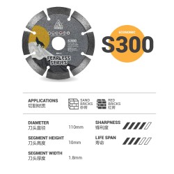 Uniwolf S300 Premium Diamond Blade Sand Bricks/Red Bricks Supreme Blade Cutting Disc 4"/110MM