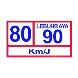 Speed Limit 80/90 KM/J Lorry Sticker 5.5" (W) x 9.25" (L)