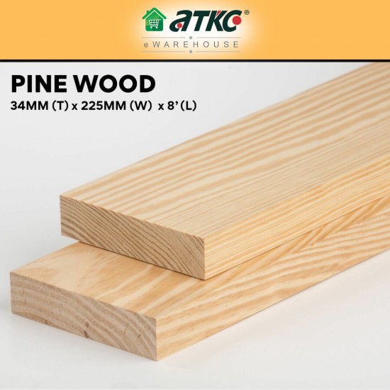 Home Store Pine Wood Timber Smooth Rectangular Planed Surfaced Four Sides (S4S) 34MM (T) x 225MM (W) x 2400MM (L) Home Store Pine Wood Timber Smooth Rectangular Planed Surfaced Four Sides (S4S) 34MM (T) x 225MM (W) x 2400MM (L)