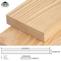 Home Store Pine Wood Timber Smooth Rectangular Planed Surfaced Four Sides (S4S) 34MM (T) x 225MM (W) x 2400MM (L) Home Store Pine Wood Timber Smooth Rectangular Planed Surfaced Four Sides (S4S) 34MM (T) x 225MM (W) x 2400MM (L)