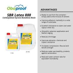 Obaproof SBR Latex 888 Carboxylated Styrene Butadiene Resin 20KG