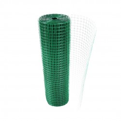 PVC Coated Welded Mesh 1" x 1" x 18G (WD) x 3' (W) x 70' (L) - GREEN