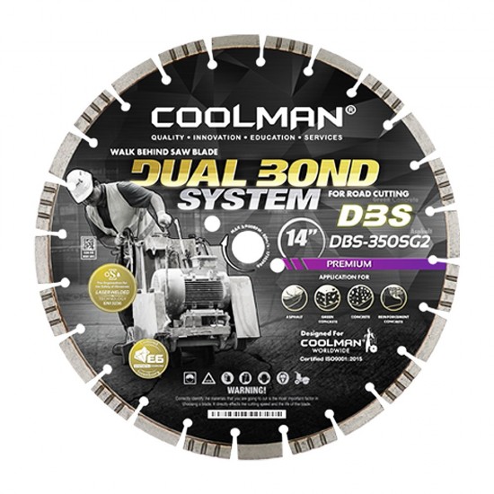 Coolman DBS-350SG2 Dual Bond System Laser Welded Saw Blade Premium 350MM (14") Coolman DBS-350SG2 Dual Bond System Laser Welded Saw Blade Premium 350MM (14")