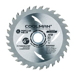 Coolman TCT10030ATBP Saw Blade 4" (DIA) x 80T x 16MM (BD)