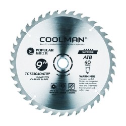 Coolman TCT23040ATBP Saw Blade 9" (DIA) x 40T x 22.23MM (BD)