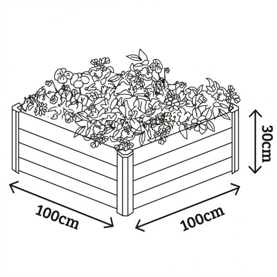 Bunnings The Organic Garden Co #3318228 100 x 100 x 30cm Zincalume Square Raised Garden Bed Bunnings The Organic Garden Co #3318228 100 x 100 x 30cm Zincalume Square Raised Garden Bed