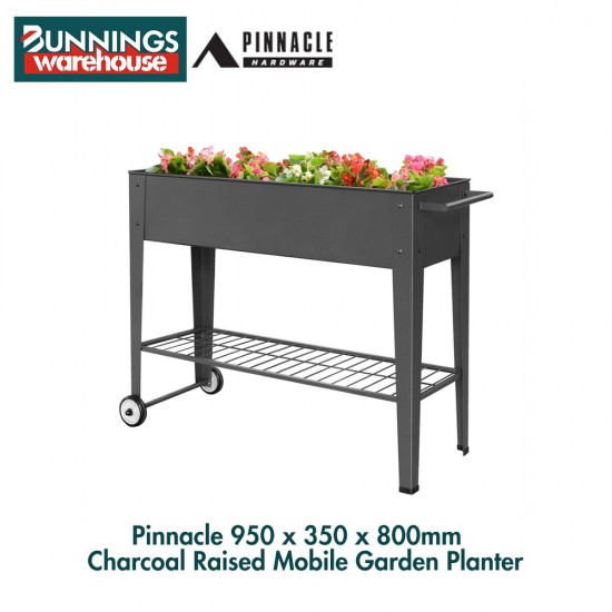 Bunnings Pinnacle #3321764 950 x 350 x 800mm Charcoal Raised Mobile Garden Planter Bunnings Pinnacle #3321764 950 x 350 x 800mm Charcoal Raised Mobile Garden Planter